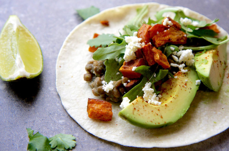 Lentil Tacos with Chili Verde Sauce