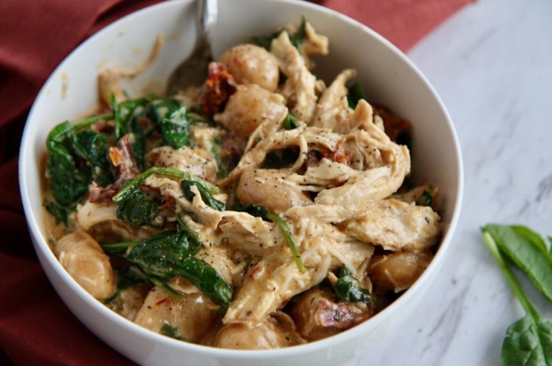 One Skillet Sun-Dried Tomato Chicken Gnocchi