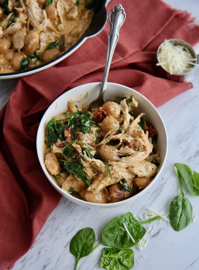 One Skillet Sun Dried Tomato Chicken Gnocchi The Tasty Balance