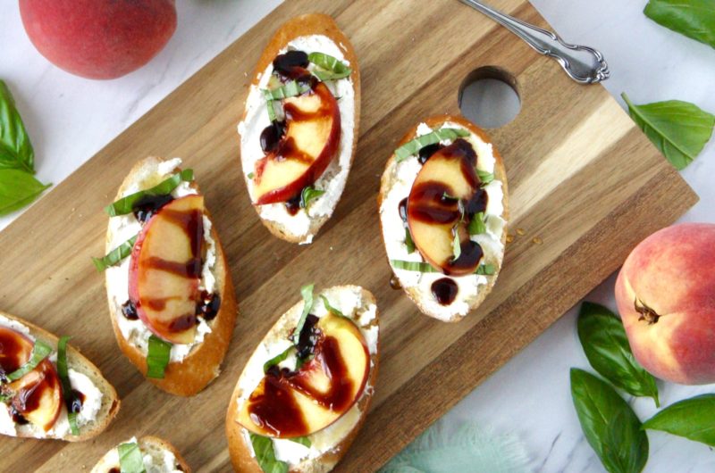 Peach & Basil Crostini